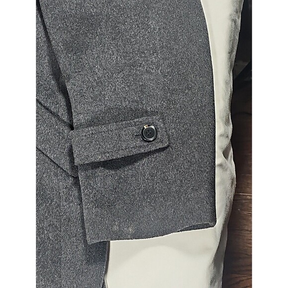 Enzo Tovare PeaCoat Mens Kamran Zippered Peacoat Gray Wool Blend Italy XXL - Picture 3 of 10